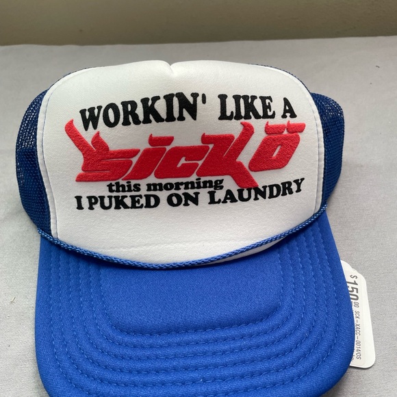 Travis Scott Sicko Blue Mesh Trucker Hat - Picture 1 of 5
